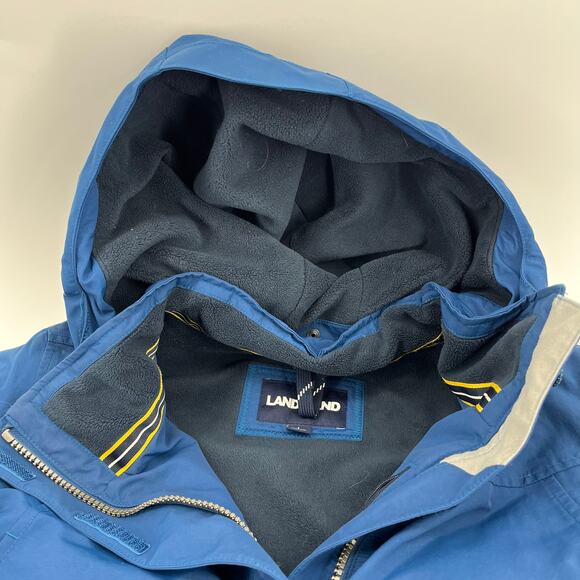 Land's End Youth 14-16 (L) Blue Insulated Waterproof Winter Hooded Coat - Picture 4 of 9